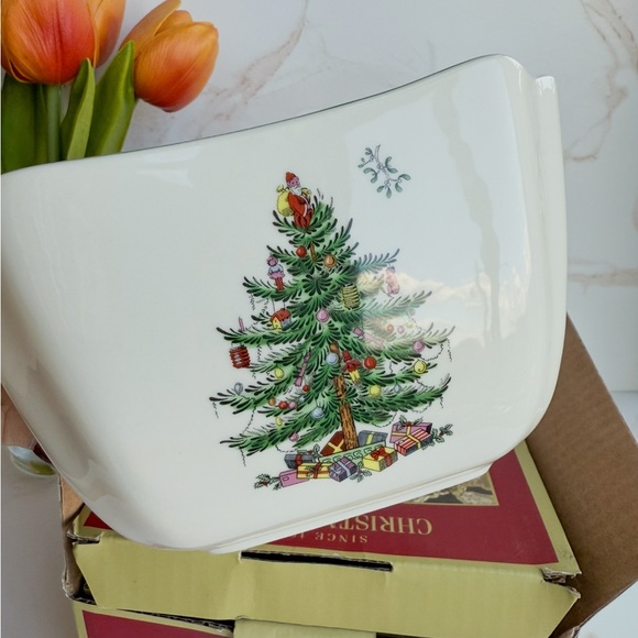 Retired Spode “Christmas Tree” Square Bowl - NEW IN BOX - Picture 3 of 5